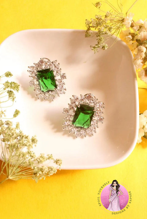 Swarovski Green Diamond Studs